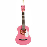 Broadway Gift String Guitar Pink 5.8 inch Wood Hanging Christmas Ornament Decoration