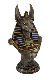 Veronese Design Ancient Egyptian Jackal God Anubis Bronze Finished Bust Statue