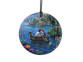 Disney – The Little Mermaid – Kiss The Girl - Ariel – Prince Eric – Thomas Kinkade - 3.5” Starfire Prints Hanging Glass Print Accessory - Officially Licensed Collectible