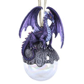 Checkmate Dragon Ornament Ball by Ruth Thompson Christmas Tree Holiday Decoration Gift Decor (Hoarfrost Purple)