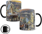 Morphing Mugs Thomas Kinkade - The Lights of Christmas - One 11 oz Color Changing Heat Sensitive Ceramic Mug – Image Revealed When HOT Liquid Is Added!