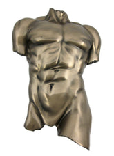 Veronese Design Bronze Finish Nude Male Torso Wall Hanging Figure Anatomy