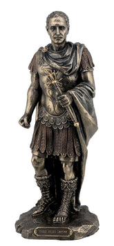 Gaius Julius Caesar in Roman Military Uniform Statue Bronze Finish
