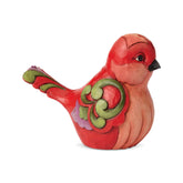 Enesco Jim Shore Heartwood Creek Floral Red Floral Bird Fine Feather Figurine, 4.02 Inch, Multicolor