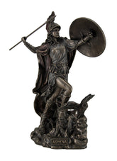 Veronese Design 10 1/4" Tall Greek Goddess of Wisdom Athena Javelin Throw Cold Cast Resin Statue Antique Bronze Finish Sculpture