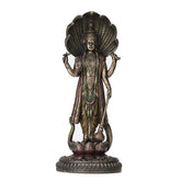 Veronese Design 12.5 Inch Hindu God Shesha Vishnu Antique Bronze Finish Hand Painted Figurine Statue