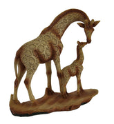 Zeckos A Mother's Love Giraffe and Calf Wood Finish Resin Statue 7 Inches High