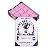 SILVER CUP Billiard CHALK - ONE DOZEN (Pink)