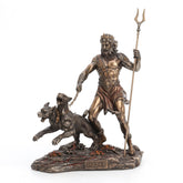 Veronese Design 9" Tall Hades Greek God of The Underworld with Cerberus Resin Statue Bronze Finish