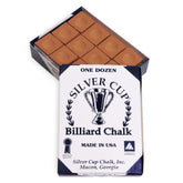SILVER CUP Billiard CHALK - ONE DOZEN (Copper)