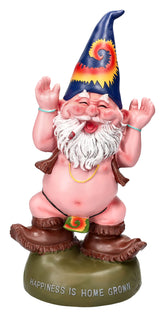 Pacific Giftware Free Spirited Pot Smoking Happiness is Home Grown Garden Gnome Statue 10H