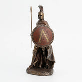 Veronese 9 7/8 Inch Leonidas Spartan King with Spear and Shield Cold Cast Resin Antique Bronze Sculpture