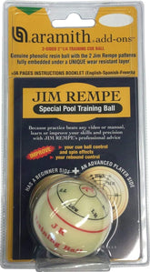 Aramith Jim Rempe Training Cue Ball 2-1/4" Regulation Size Billiard Pool Ball with Instruction Manual Learn to Play Better