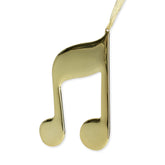 Broadway Gifts 3.9" Gold Brass Double 8th Note Ornament Decoration