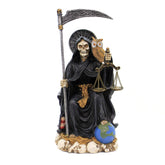Pacific Giftware Santa Muerte Saint of Holy Death Seated Religious Statue 9 Inch Protection (Black)