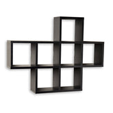 Danya B. Decorative Cubby Shelf – Wall Mount or Free Standing - Square Cubbies Shelving Unit (Black)