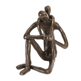 Danya B. Metal Art Shelf Décor - Bronze Sculpture - Child Embracing Father