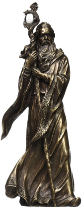 UNICORN STUDIO Grand Wizard Merlin w/Dragon Staff Bronze Finish Statue