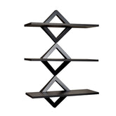 Danya B. Diamonds 3-Level Wall Mount Shelving System - Decorative Floating Shelves (Black)
