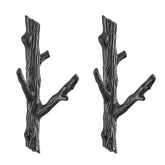 Danya B. Double Cast Iron Tree Branch Coat Hook 2-Piece Set | Wall Mounted | For towels, bags, purses, coats, jackets, scarves, hats, caps | Use in Entryway, Bedroom, Hallway, Bathroom, Kitchen- Brown