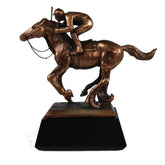 Marian Imports F54079 Jockey On Horse Bronze Plated Resin Sculpture - 10 x 4 x 10 in. by Marian Imports