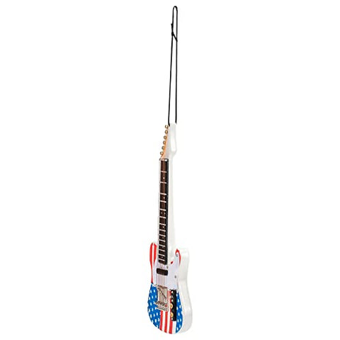 Broadway Gifts 5.5" US Flag Wood Electric Guitar Ornament Decoration