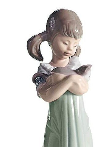 LLADRÓ Don't Forget Me Girl Figurine. Porcelain Girl Figure.