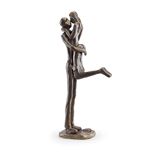 Danya B. ZD12056 Metal Art Shelf Décor - Contemporary Sand-Casted Bronze Sculpture - Passionate Kiss