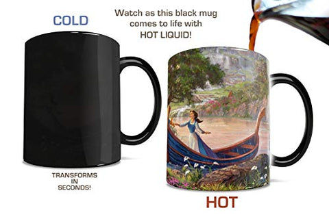 Thomas Kinkade's "Beauty and the Beast Falling In Love" Morphing Ceramic Mugs,11 ounces