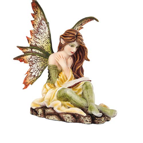 Pacific Giftware PTC 5.25 Inch Fairyland Yellow and Green Winged Fairy Statue Figurine