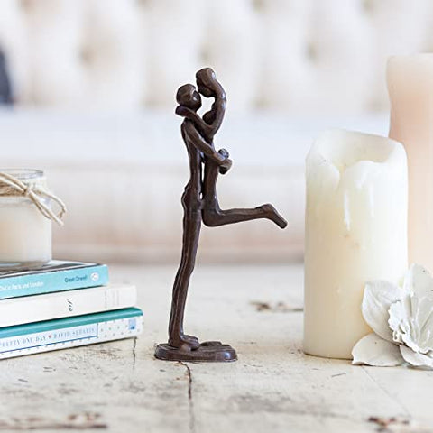 Danya B. ZD12056 Metal Art Shelf Décor - Contemporary Sand-Casted Bronze Sculpture - Passionate Kiss