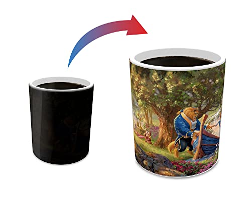 Thomas Kinkade's "Beauty and the Beast Falling In Love" Morphing Ceramic Mugs,11 ounces