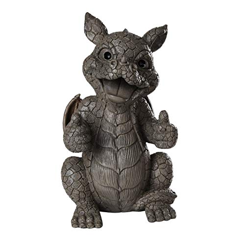 Pacific Giftware Garden Dragon Thumbs Up Dragon Garden Display Decorative Accent Sculpture Stone Finish 10 Inch Tall