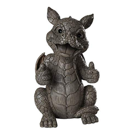 Pacific Giftware Garden Dragon Thumbs Up Dragon Garden Display Decorative Accent Sculpture Stone Finish 10 Inch Tall