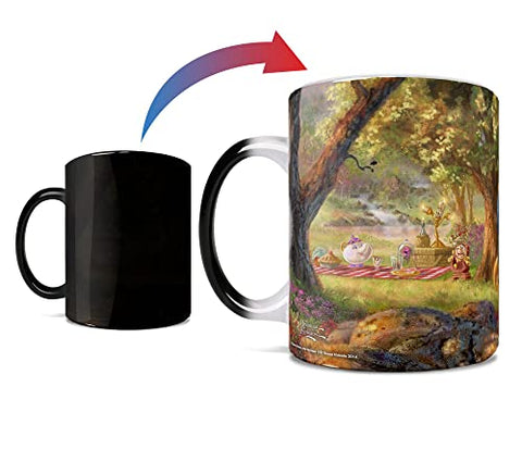 Thomas Kinkade's "Beauty and the Beast Falling In Love" Morphing Ceramic Mugs,11 ounces