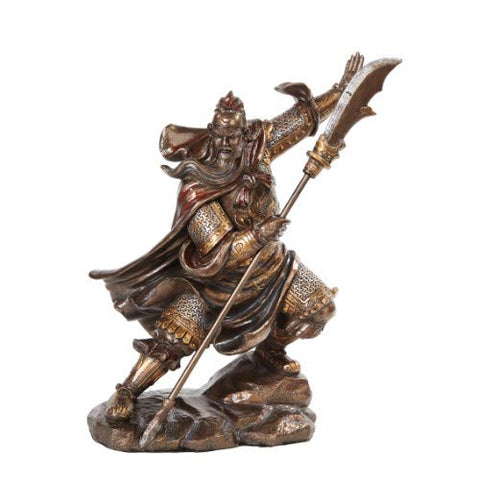 PTC 13 Inch Guan Yu Chinese Fighting Warrior Resin Statue Figurine