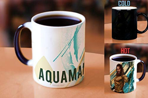 Morphing Mugs DC Comics - Aquaman - Arthur Curry and Trident - One 11 oz Color Changing Heat Sensitive Ceramic Mug – Image Revealed When HOT Liquid Is Added!