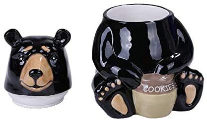 Pacific Giftware PT Black Bear Glossy Ceramic Cookie Storage Jar