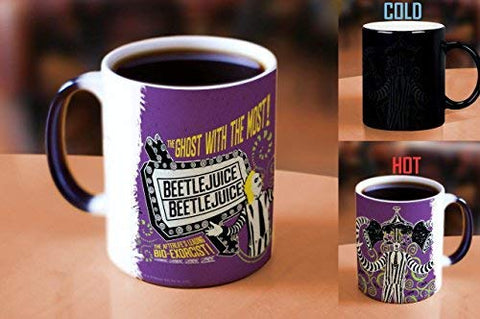 Morphing Mugs Beetlejuice - The Ghost with the Most - One 11 oz Color Changing Heat Sensitive Ceramic Mug – Image Revealed When HOT Liquid Is Added!