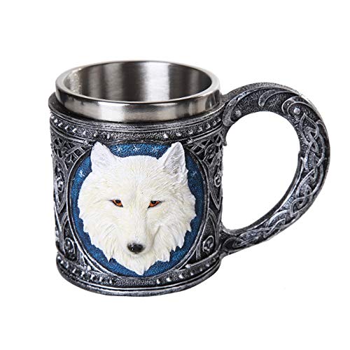 Pacific Giftware Lone Spirit Wolf Celtic Magic 11oz Resin Coffee Mug with Stainless Steel Insert