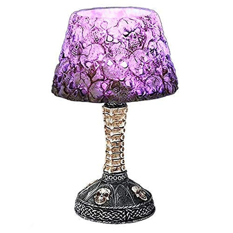 Pacific Giftware Boneyard Ossuary Skull LED Mini Night Lamp Color Changing Desktop Halloween Decor