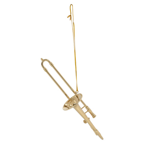 Broadway Gifts Co Gold Tone Trombone Instrument 5 inch Brass Hanging Ornament