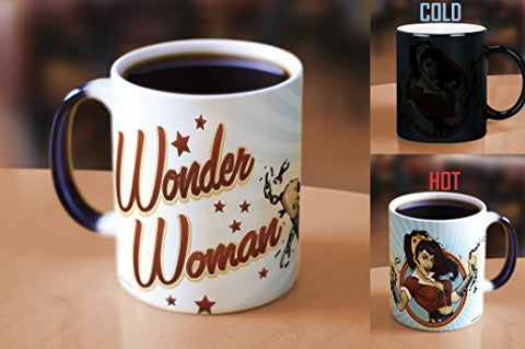 Morphing Mugs DC Comics Justice League (Wonder Woman Bombshell) Ceramic Mug, Black