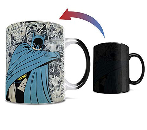 Morphing Mugs DC Comics - Batman - Retro Logo - One 11 oz Color Changing Heat Sensitive Ceramic Mug – Image Revealed When HOT Liquid Is Added!