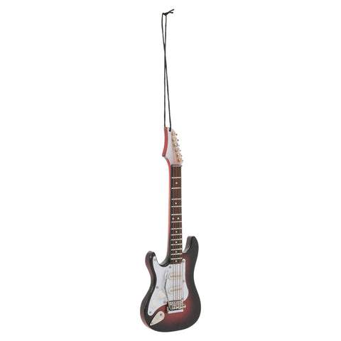 Broadway Gifts Co Brown Left Handed Electric Guitar 5 inch Wood Hanging Ornament