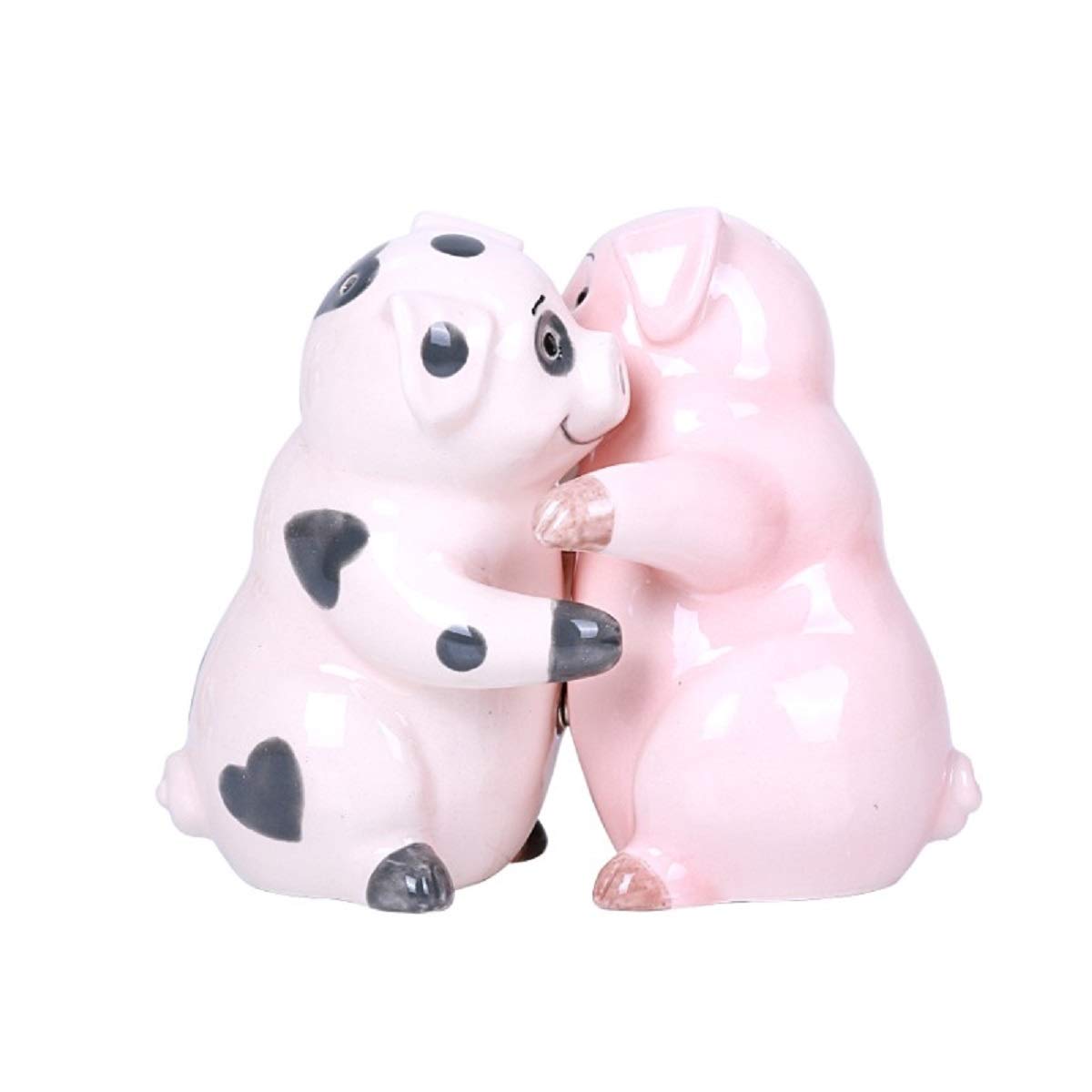 Pacific Giftware Hugging Pigs Magnetic Ceramic Salt and Pepper Shakers Set