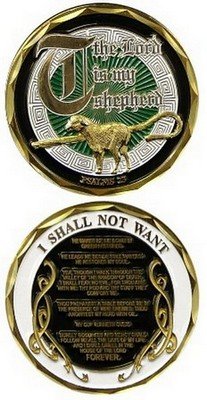 Psalm 23 The LORD is my Shepherd Military Challenge Coin