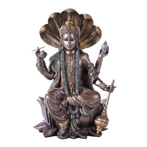 Pacific Giftware Eastern Hindu God Vishnu Decorative Statue Narayana The Preserver and Protector Figurine Panchayatana Puja Supreme Deity Enlightenment