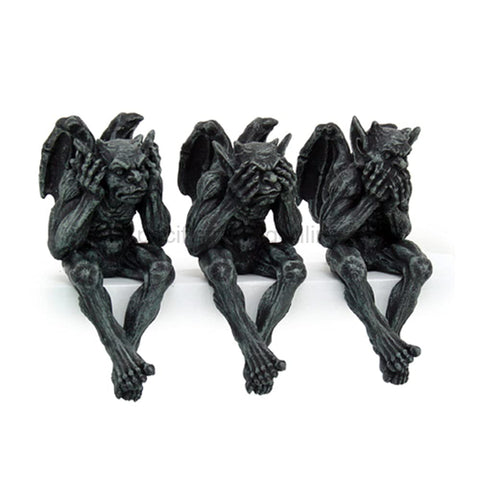 PTC 5 Inch Gargoyle See, Hear, Speak No Evil Shelf Sitters Statue Figurine