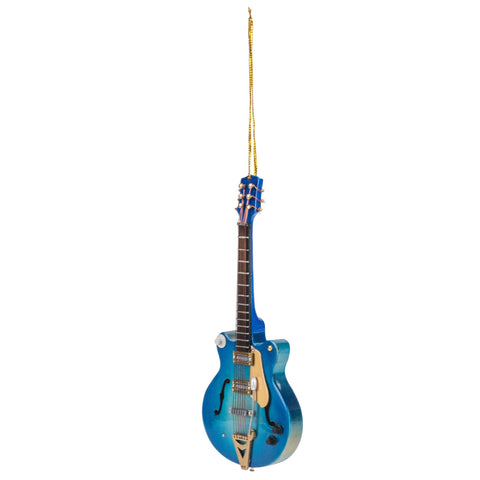 Broadway Gifts 5.5 Inch Navy Wood Hollow Boby Electric Guitar Ornament Decoration